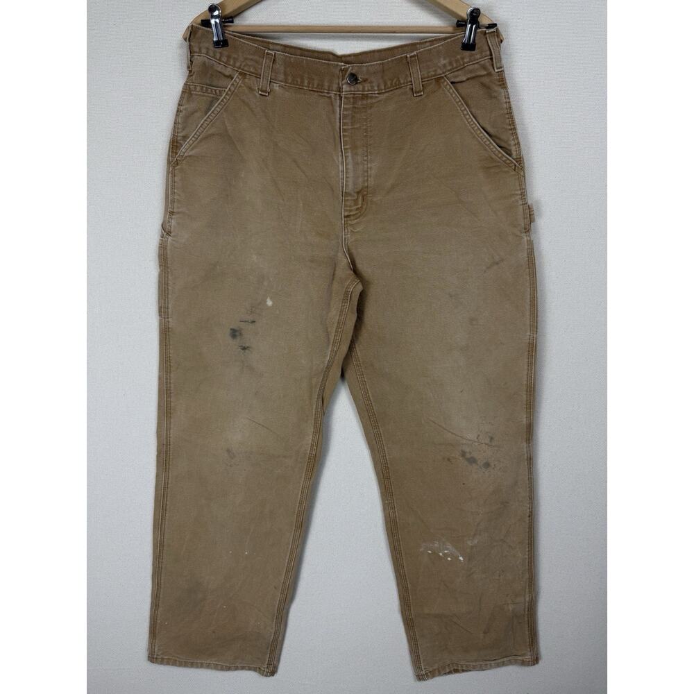 Carhartt Pants Men 36x34 (32) Dungaree Loose‎ Baggy Grunge BRN Work Worn